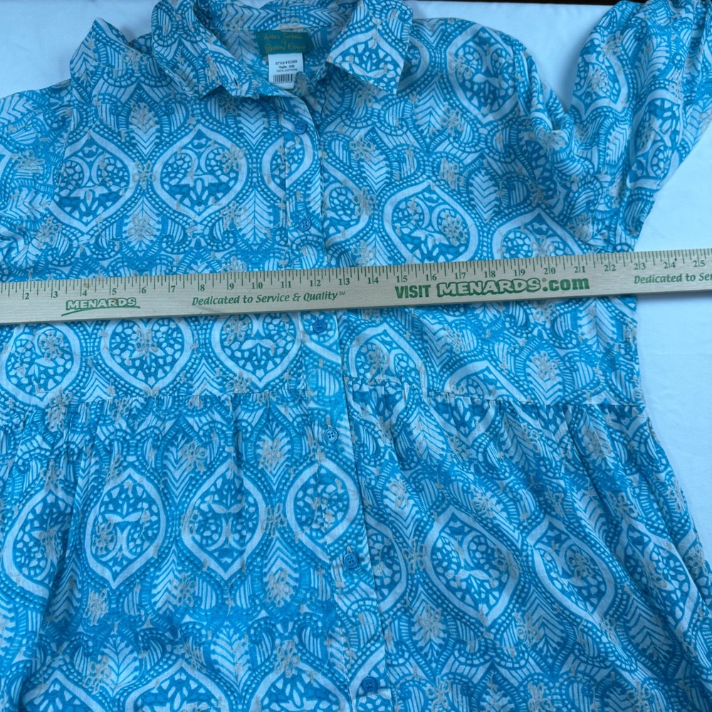 Antica Sartoria Giacomo Cinque Cotton Tile Maxi Dress Mediterranean Resort Boho - Picture 4 of 7